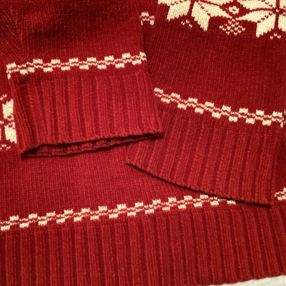 Lifo women’s zip front cardigan sweater size XL red with snowflake print - Picture 5 of 6